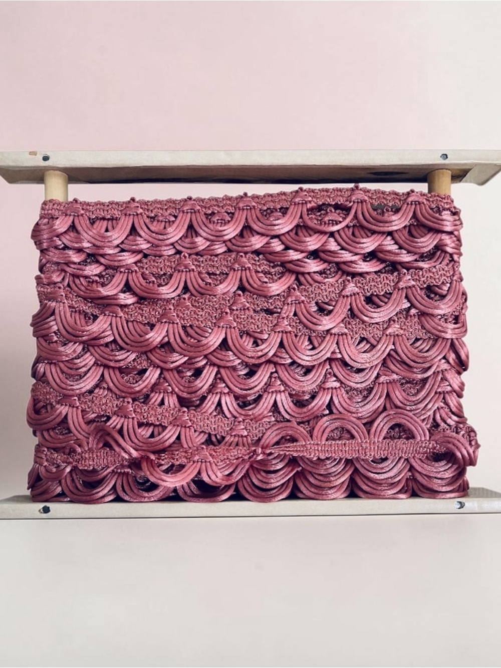 Vintage Conso Pink Satin Swag Sewing Trim 65.5 Feet